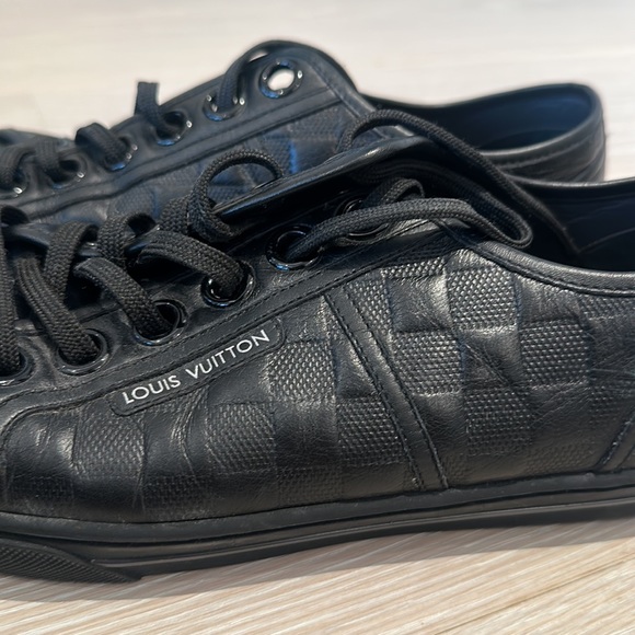 LOUIS VUITTON
Leather Plaid Print Sneakers - Picture 2 of 2